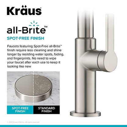 KRAUS Oletto Single Handle Pull Down Kitchen Faucet in Spot Free Stainless Steel, KPF-2820SFS - color: Spot Free Stainless Steel, style: Pull Down Faucet