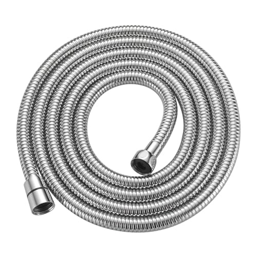 RUMOSE 98 inches Extra Long Shower Hose, Chrome | Shower Head Extension Hose, Attachment Flexible Handheld Shower Sprayer Hose, Stainless Steel Shower Tube - color: Chrome, size: 98"