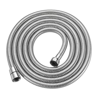 RUMOSE 98 inches Extra Long Shower Hose, Chrome | Shower Head Extension Hose, Attachment Flexible Handheld Shower Sprayer Hose, Stainless Steel Shower Tube - color: Chrome, size: 98"
