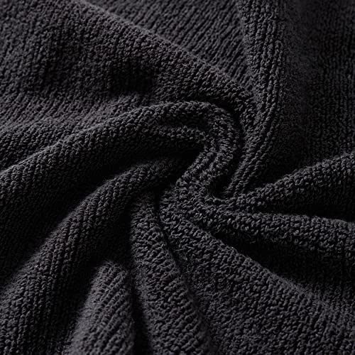 Vera Wang - 6-Piece Bath Towel Set, 100% Cotton Soft & Absorbent Bathroom Towels, Low Lint & Fade-Free, Sculpted Pleat Black - color: Sculpted Pleat Black, size: 6 Piece