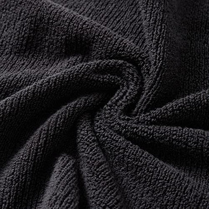 Vera Wang - 6-Piece Bath Towel Set, 100% Cotton Soft & Absorbent Bathroom Towels, Low Lint & Fade-Free, Sculpted Pleat Black - color: Sculpted Pleat Black, size: 6 Piece