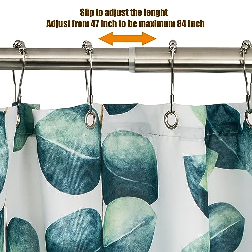 Heavy Duty Shower Rod, Adjustable Shower Curtain Rod, Expandable 47-84 Inch, Permanent Mount Shower Rod, Never Rust Stainless Steel For Window Curtain and Closet, Brushed Nickel - color: BRUSHED NICKEL