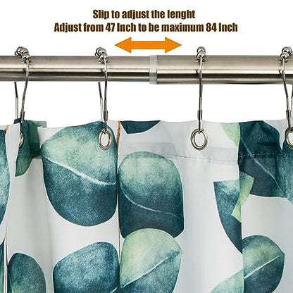Heavy Duty Shower Rod, Adjustable Shower Curtain Rod, Expandable 47-84 Inch, Permanent Mount Shower Rod, Never Rust Stainless Steel For Window Curtain and Closet, Brushed Nickel - color: BRUSHED NICKEL