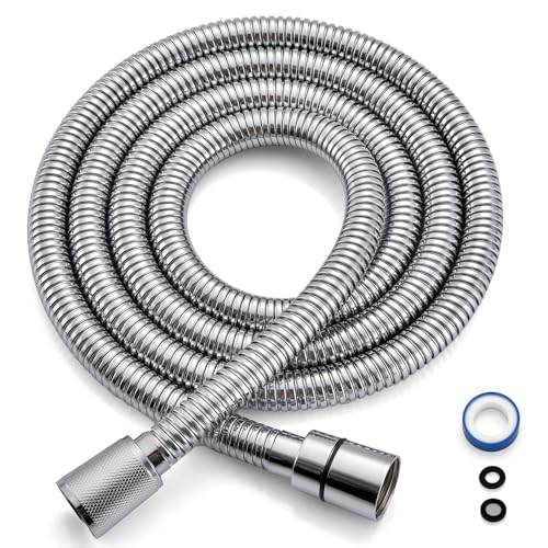G-Promise 70 Inch Stainless Steel Long Shower Hose Replacement | Thickened and Stretchable Design, Built to Last, Tangle & Kink Free, Universal Fit,Tool-free Installation - color: Chrome, size: 70 Inch