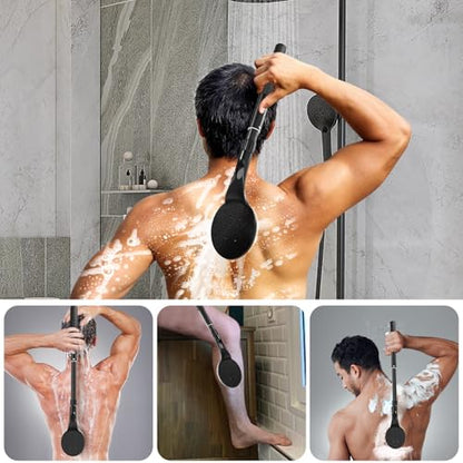 Back Scrubber for Shower,26" Long Handle Shower Brush for Body Exfoliator and Deep Clean,Back Brush for Shower for Men,Women and Elderly