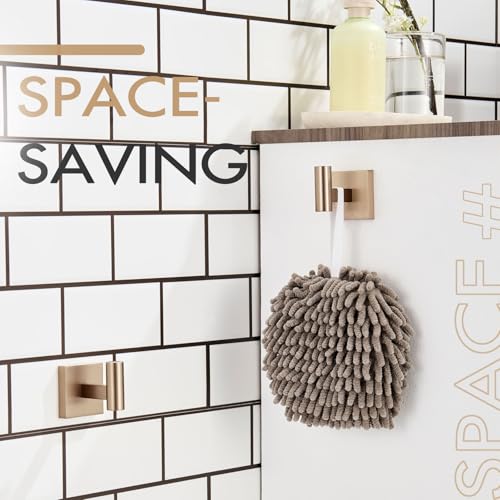 KOKOSIRI Robe Hooks for Bathrooms Towel Hook, Wall Mounted Coat Hooks Bathroom Hardware 2 Pack Champagne Bronze Stainless Steel B1013CPG-P2 - color: Champagne Bronze, size: 2 Pack