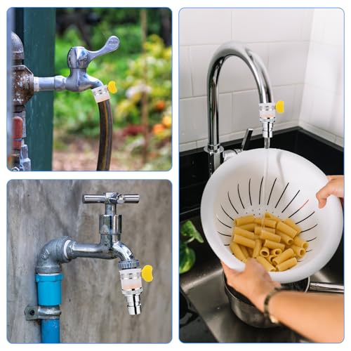 Molain 3 PCS Adjustable Faucet Adapter for Faucets, | Fits 13–14/16.5–18/22–23.5mm OD, To 55/64"-27 Male Thread for Water Filters Dishwasher Hose Connections Countertop