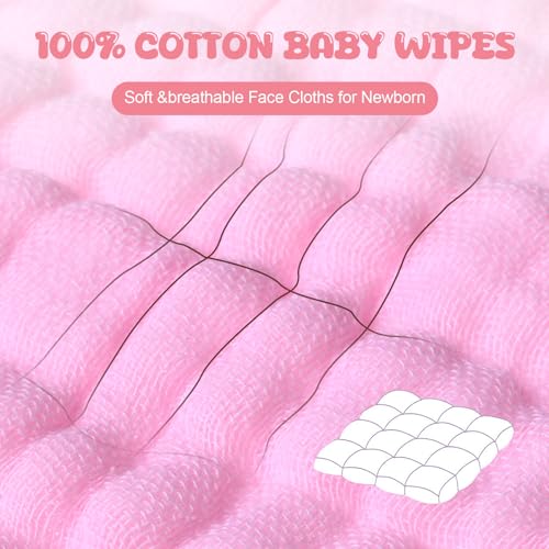 20 Pcs Baby Muslin Washcloth 12 x 12 Inch 100% Cotton Soft and Absorbent Muslin Washcloth Burp Cloth Wipe Newborn Face Towel for Baby Boy Girl Sensitive Skin(Powder Pink, White, Pink) - color: Powder Pink, White, Pink