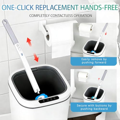 2026 Disposable Toilet Brush and Holder Set, Disposable Toilet Bowl Cleaning System with Aromatherapy Refills, Cleaning Wand with Storage Case & Scented Tabs (Ocean, Lemon & Lavender)