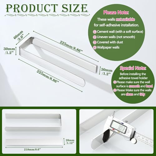 Alise Hand Towel Holder Self Adhesive Towel Bar for Bathroom,Chrome | Towel Hanger for Bathroom,SUS304 Stainless Steel Towel Rack for Kitchen Under Sink Cabinet Wash Basin Side,No Drilling - color: Polished Chrome