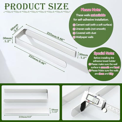 Alise Hand Towel Holder Self Adhesive Towel Bar for Bathroom,Chrome | Towel Hanger for Bathroom,SUS304 Stainless Steel Towel Rack for Kitchen Under Sink Cabinet Wash Basin Side,No Drilling - color: Polished Chrome
