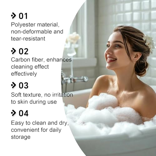 NEWFLAG 2 PCS Exfoliating Shower Towel, Premium Scrub Bathroom Towel Set, 47" Dual-Sided Body Scrubber for Sensitive Skin, Deep Cleansing for Body & Face, Long Back Scrubber for Women Men, Black - color: Black