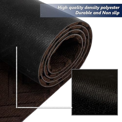 Runner Rug Non-Slip Indoor/Outdoor, 1FT x 5FT Rubber Back Carpet Mat for Hallway Stairs Kitchen Entryway Laundry Bathroom Office, Low Profile Anti-Skid Durable Floor, Brown