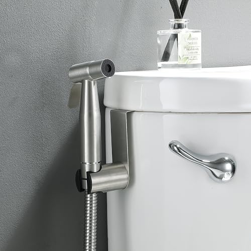 Premium Handheld Bidet Spray for Toilet | Adjustable Water Pressure | Leak-Proof Stainless Steel Toilet Bedit Sprayer | Muslim Shower | Cloth Diaper Washer Extra 1 Bidet Sprayer - color: Brushed Nickel, style: 2 Bidet Sprayer