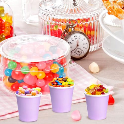 3 oz Disposable Paper Cups, 50 Pack Bathroom Cups Mouthwash Cups | Small Paper Cups, Mouthwash Cups Espresso Cup for Party, Bathroom and Office Campers (Purple) - color: Purple, size: 50 Count