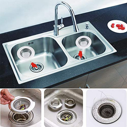 Kitchen Sink Strainer Stainless Steel Sink Strainer with Large Wide Rim 4.5" for Mesh Sink Strainer, Bathroom, Slop, Laundry, RV, Lavatory, Large (Pack of 2) - size: 4.5" Stainless Steel 2pcs