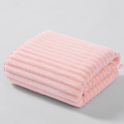 Coral Fleece Bath Towel - Ultra Absorbent Quick Dry Waffle Weave Towel, Large Spa-Style Bath Towel for Shower, Beach, Pool (Blue)