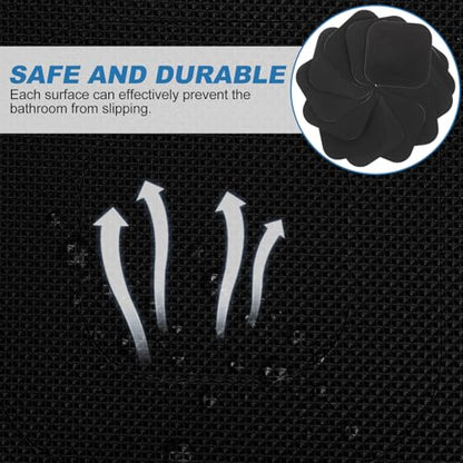 ARTIBETTER 20 Sheets Anti Skid Bathtub Stickers Bathroom Self-Adhesive Non Slip Stickers for Tub Shower Floor Safety Square Black - size: 10X10CM