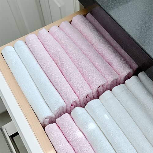 12 Pack Washcloths 13" x 13" - Soft Wash Cloths for Your Face Towel, Viscose derived from Bamboo & Cotton Blend Wash Cloths for Your Body (White) - color: White