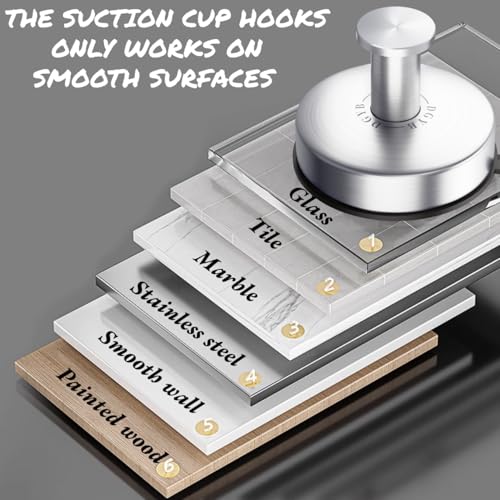 DGYB Suction Cup Hooks for Shower Brushed Nickel Bathroom Hooks Suction Set of 2 Removable Wall Hook for Hanging Towels, Robe, Loofah, Coats - color: SILVER 2