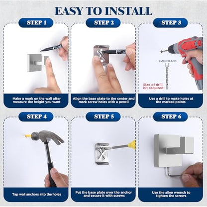 7-Pieces Brushed Nickel Bathroom Hardware Accessories Set, SUS304 Stainless Steel, 16 Inch Bath Towel Bar Set, Towel Holder, Towel Racks for Bathroom Wall Mounted - color: Brushed Nickel-7pcs