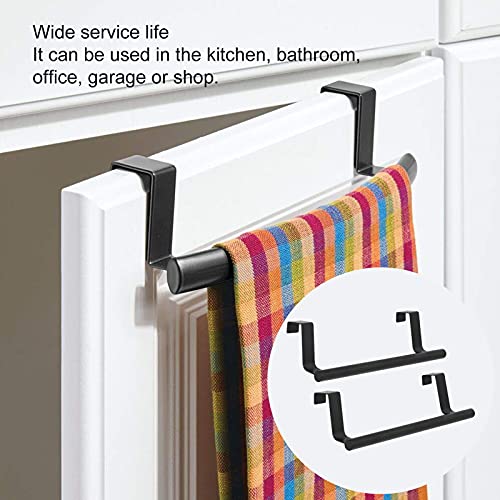 GOTOTOP Black Towel Holder Rack, 430 Stainless Steel Cabinet Door Towel Bar 23CM, No Drill Over Door Design, Space Saving for Bathroom Kitchen Home Hotel Hand or Dish Towels (36CM) - size: 36CM