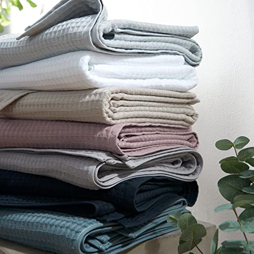 UCHINO Waffle Twist 6-Piece Cotton Towel Set Absorbent Quick Dry, Grey - color: Grey, size: Towel Set - 2 Bath, 2 Hand, 2 Washcloths