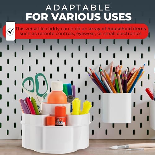 Masirs Small 360 Rotating Makeup Organizer, 5 Compartments, Round White | Small 360 Rotating Makeup Organizer, 5 Compartments, Acrylic Mini Lazy Susan, Vanity Bathroom Counter, Round White - color: Round White