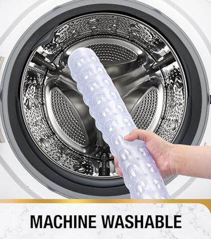 HITSLAM Square Shower Mat, Non Slip PVC Stall Mat, 24"x24", Clear | Power Grip Suction Cups, Center Drain Hole, Built-In Hanging Holes, Machine Washable Bathroom Floor Mat, Soft On Feet - color: Crystal Clear