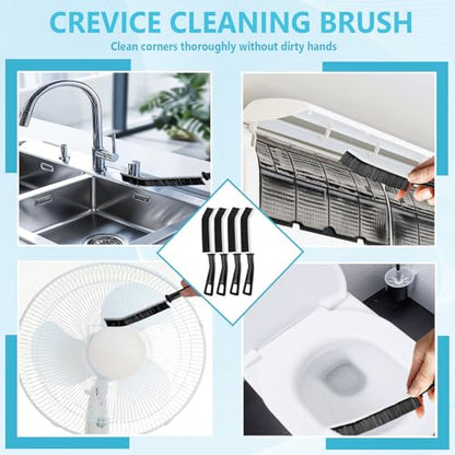 18PCS Crevice Cleaning Brush Hard Bristle Scrub Brushes for Gaps with Box | Cleaning Brush Grout Brush Deep Cleaning Tile Lines, Window Groove, Sliding Door, Shutter, Sink, Stove, Corner, Bottle