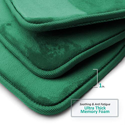 Clara Clark Bathroom Rugs, Ultra Soft Plush Bath Mat for Bathroom, Non-Slip, Velvet Memory Foam Bath Rugs, 20 x 32, Solid Hunter Green