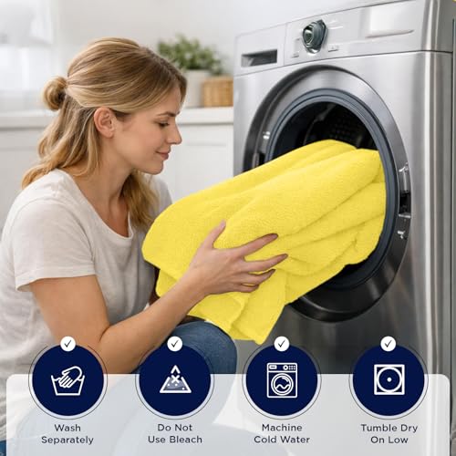 DAN River 2 Pack Bath Sheets Extra Large 35x70, Large Bath Towels for Adults, XL Oversized Heavy Duty Towel Set, 600 GSM 100% Ring Spun Cotton, Soft Quick Dry, Yellow - color: Yellow
