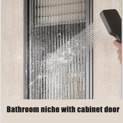 Stainless Steel Medicine Cabinet, Recessed Bathroom Niche with Glass Door, Hidden Tampon Storage Holder Wall Niche, Embedded Shower Caddy Organizer Bathroom Insert Shelf - size: Style 2