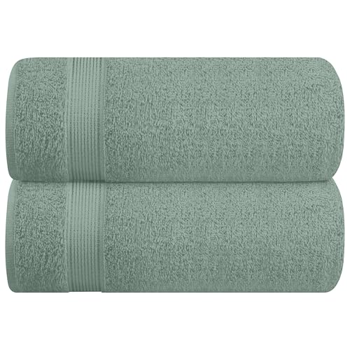 Belizzi Home Cotton 2 Pack Oversized Bath Sheet 35x70, Large Bath Sheet, Ultra Soft, Absorbent, Compact, Eco-Friendly, Recyclable, Quick Drying and Lightweight Towel - Jade - color: Jade, size: 2 Pack Bath Sheet