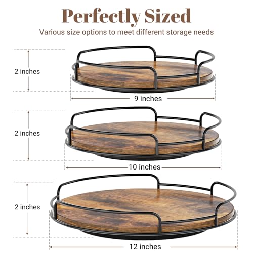 WOWBOX 12" Wood Lazy Susan Turntable Organizer for Cabinet, Pantry & Counter - size: 12"