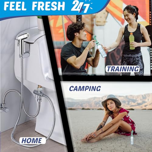 Handheld Bidet Sprayer for Toilet - Triple Mode Spray: Cloth Diaper Washer, Jet Spray & Gentle Stream | Premium Adjustable Hose Sprayer Attachment for Muslim Shower Shattaf | Portable Bidet Included - color: Sprayer Set
