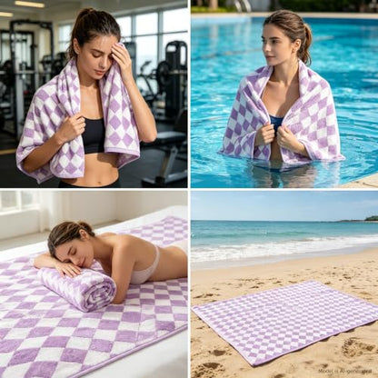 2-Pack Microfiber Bath Towels (27x54 Inches) - Ultra Soft & Quick Dry, 3X Absorbency, Lightweight for Gym, Yoga, Travel & Spa - Perfect for Home, Fitness & Post-Workout