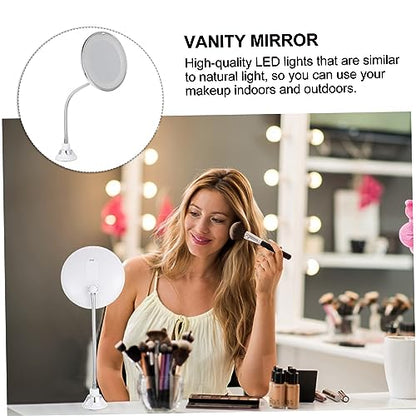 Ipetboom Led Makeup Mirror Magnification Suction Cup Vanity Mirror Lights for Cosmetics - size: 17.50X17.50X3.00CM