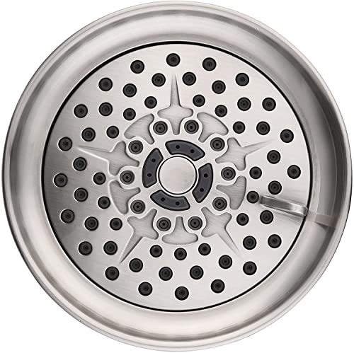 Rainovo 6 Spray Settings High Pressure Shower Head 5" Rain Fixed Showerhead - Brushed Nickel Adjustable Shower Head with Anti-Clogging Nozzles, Low Flow Easily Installation (RN-AU055003BN) - color: Brushed Nickel