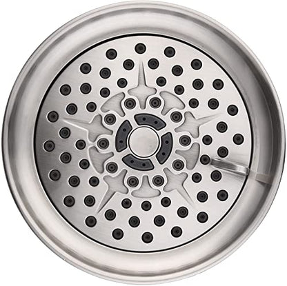 Rainovo 6 Spray Settings High Pressure Shower Head 5" Rain Fixed Showerhead - Brushed Nickel Adjustable Shower Head with Anti-Clogging Nozzles, Low Flow Easily Installation (RN-AU055003BN) - color: Brushed Nickel