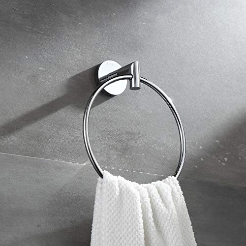 Hand Towel Holder for Bathroom Chrome Towel Ring Bath Towel Hanger Modern Hand Towel Rack Wall Mounted,077060-CR Leo Seires - color: Chrome