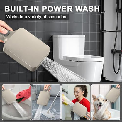 Iriber Thermostatic Shower System with Adjustable Water Flow Push Button Diverter, Square Dual Shower Heads Faucet Set with Handheld Spray, Brushed Nickel Shower Mixer Valve Trim Kit (Valve Included) - color: Brushed Nickel 05