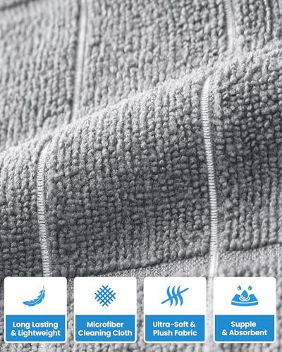 Utopia Towels 12 Pack Microfiber Fingertip Wash Cloths 12x12 Inch Grey | Highly Absorbent, Super Soft, Multipurpose, Ideal for Kitchen Hotel Spa and Gym