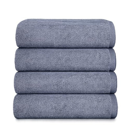 Soleil Fine Goods Luxurious 800 GSM 100% Cotton Bath Towel Set (4-Pack, 27x54) - Heavyweight & Ultra Absorbent, Plush Softness for Bathroom | Hotel & Spa Quality Luxury Towels- Blue Grey - color: Blue Grey