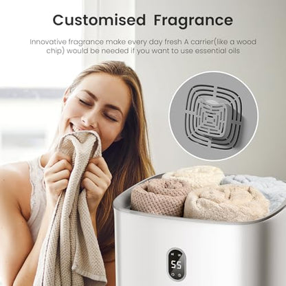 Electactic 25L Towel Warmer,Large Towel Warmers for Bathroom,Hot Towel Warmers Bucket with 2 Heating Modes,Auto Shut-Off,LCD Screen,Fits 2 Blankets,Bathrobes, White - size: 25L