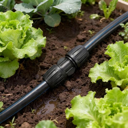 1/2 Inch Drip Irrigation Coupling Fittings, 10 Pieces Barbed Locked Coupler Connectors for 1/2 Inch Irrigation Tubing (1/2" ID x 0.670" OD) Anti-leak Straight Coupling for Garden Drip Systems - size: 1/2" Lock Nut Coupling
