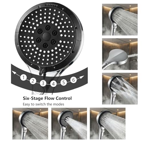 Filtered Shower Head with Handheld, High Pressure 6-Mode Water Softener for Hard Water, 12 Replacement Filters, 75" Anti-Burst Extra Long Hose & Adjustable Bracket for Healthier Skin and Hair