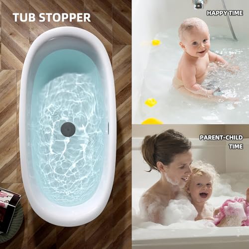 Tub Stopper 2PCS,Bathtub Drain Stopper,6 inches Bathtub Tub Drain Cover Stopper,Silicone Drain Plug,Kitchen Bathroom Hair Water Shower Stopper,Large Bathroom Laundry Accessories (Black/Black) - color: Black/Black