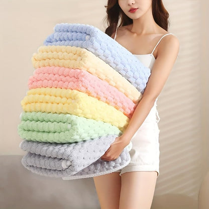1pc Waffle Weave Bath Towel - Ultra Absorbent, Quick-Dry Microfiber Towel, Soft Spa & Fitness Towel, Daily Use, Beach & Home Decor, 240gsm, Polyester Blend, Modern Style, 27 * 15In,White