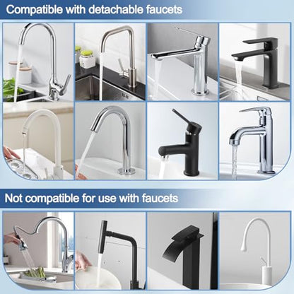 2 Pack Faucet to Hose Adapter with Aerator, Sink to Garden Hose Adapter, Faucet Adapter to Garden Hose for Kitchen and Bathroom, Hose Attachment to Sink, 3/4" GHT Thread Chrome